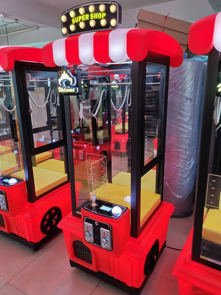 New Hot Sale Playfun Super Shop Mini Crane Claw Machine Coin-operated Game Toy Grab Machine