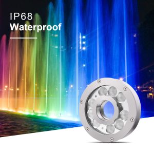  LED Fountain Lights IP68 Structure Waterproof RGB Color Change External Control 8mm Tempered Glass Manufactures