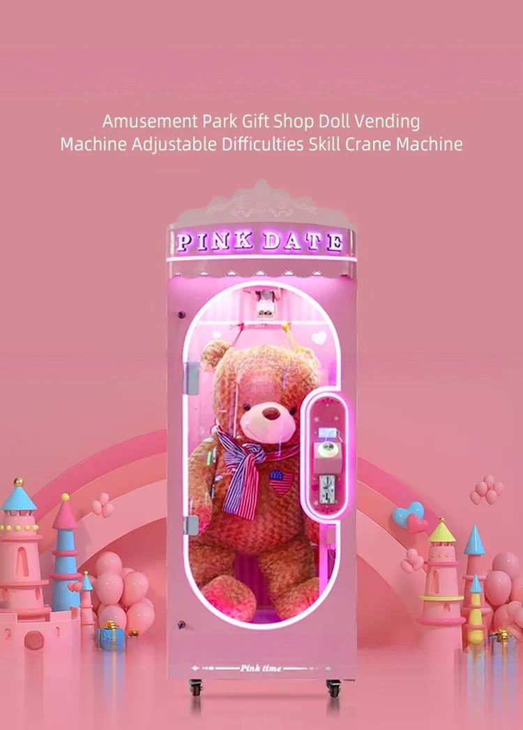 Dreamland coin operated doll games pink date prize machine toys vending machine for shopping mall