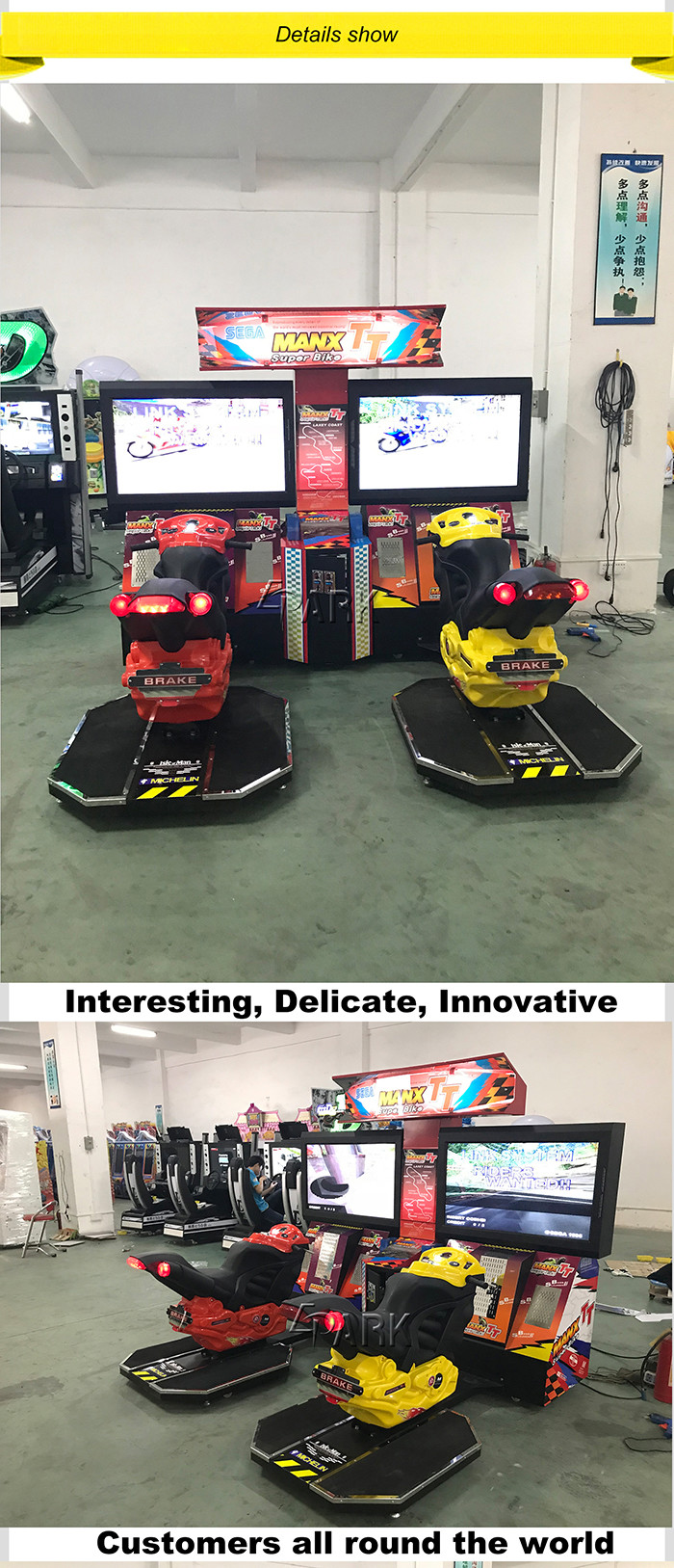 2 Player Electronic Tt Motor Racing Simulator Arcade Game Machine For Game Center