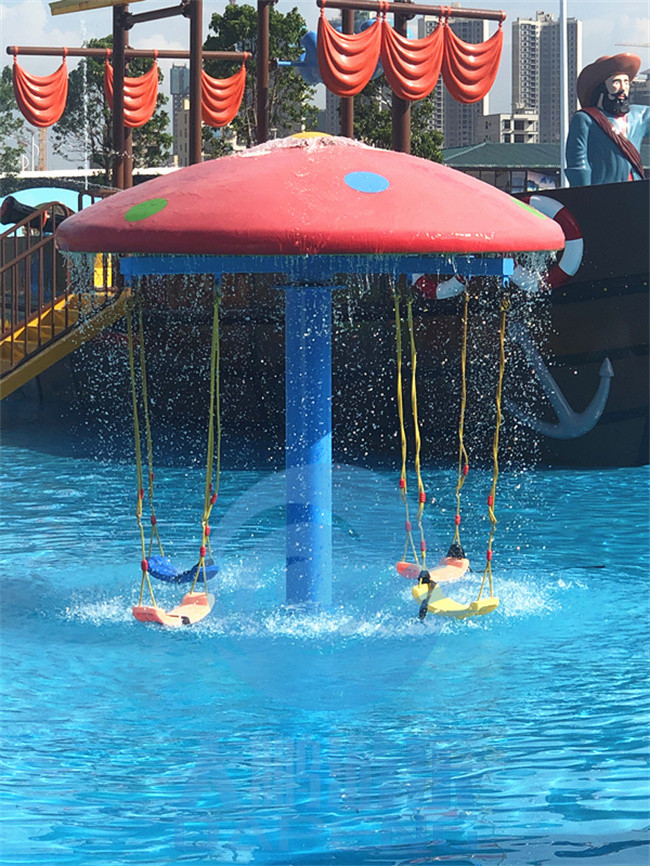Aqua Park Equipment Kids Pool Games Fiberglass Water Mushroom Swing Set