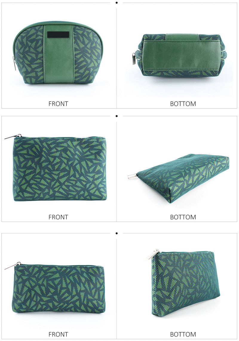 4 Pieces PU Leather Cosmetic Mesh Travel Makeup Bag Sets
