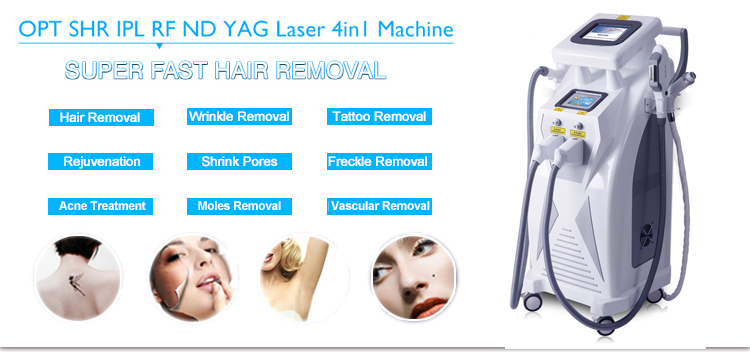 High Frequency Beauty Equipment Facial OPT Elight RF Nd Yag Laser Multifunctional Beauty Equipment