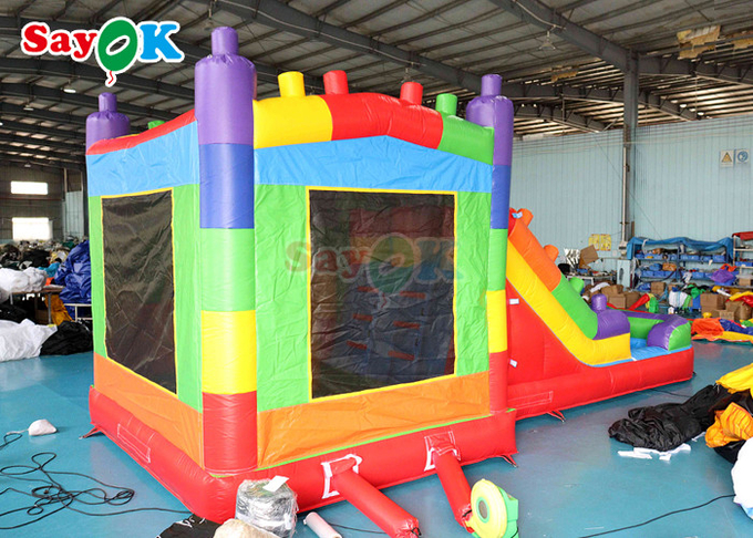 0.5mm PVC Inflatable Unicorn Bounce House Kids Bouncy Castle Jumping Slide Moon