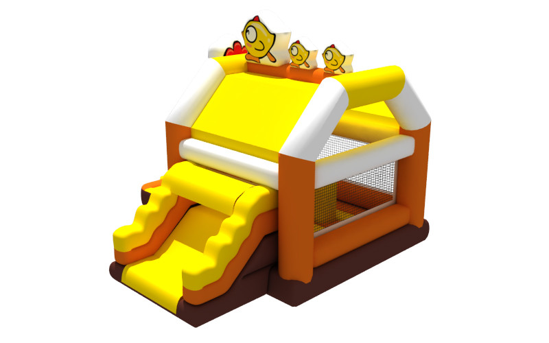 Tarpaulin Chicken Cartoon Inflatable Bounce House Slide Combo Inflatable Playground