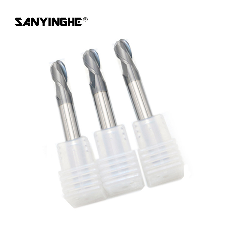 2 Flute Ballnose Solid Carbide End Mills Spiral R3.0 Corner Radius Roughing