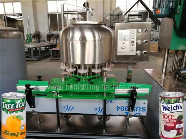 SUS304 Beverage Can Filling Machine / Tin Can Sealing Machine For Juice , Tea