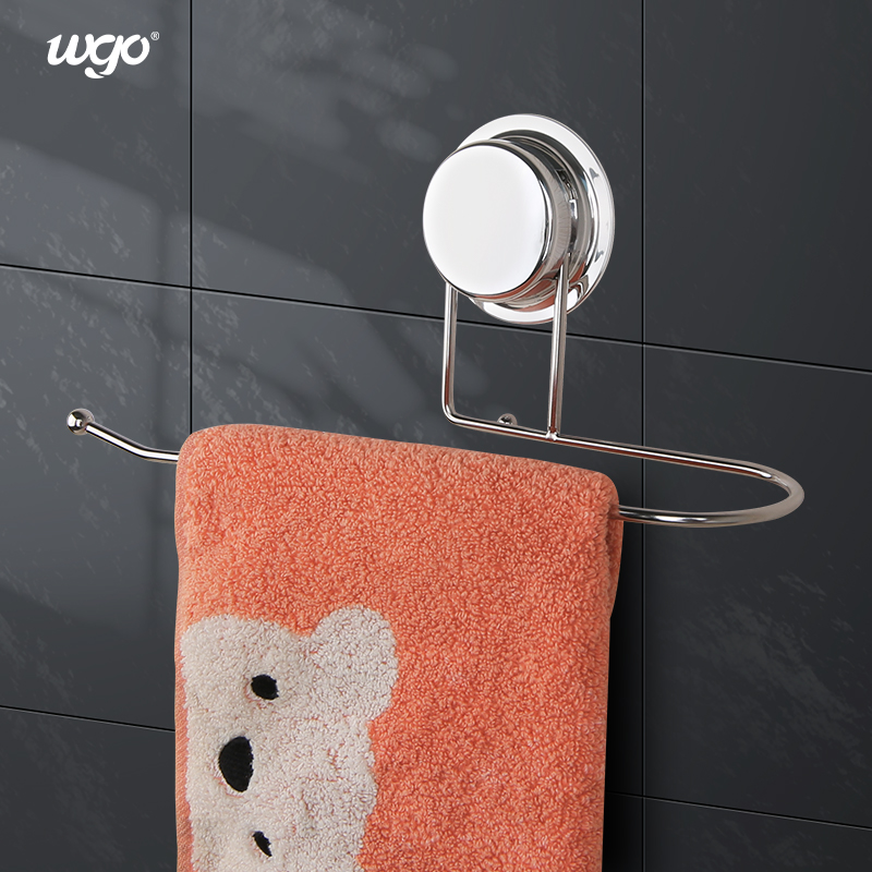 PC Material Bathroom Washable Clear Towel Ring Holder Adhesive ISO9001 160mm Diameter