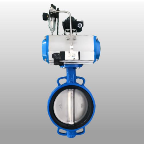 Double Acting Pneumatic Butterfly Valve , Ductile Iron EPDM Seat Wafer Butterfly