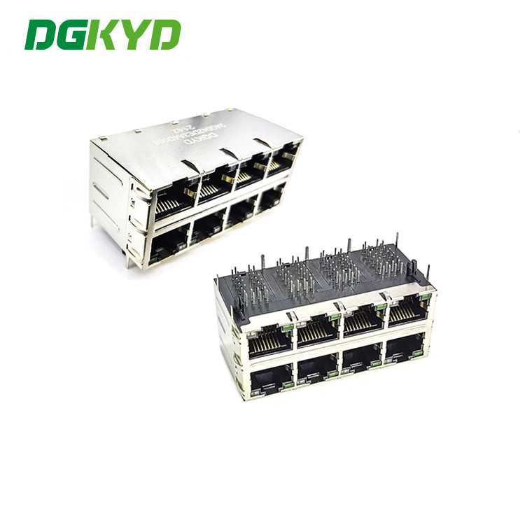 2X4 Multiport Ethernet Rj45 Connector 10 Pin Female Rj45 Modular Jack