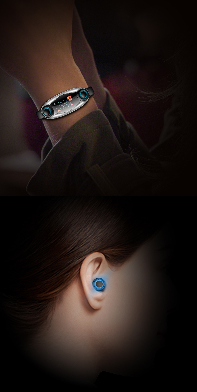 Hazel New 2 in 1 TWS Cool Earbuds T90 smart watch With Touch Screen Smartwatch