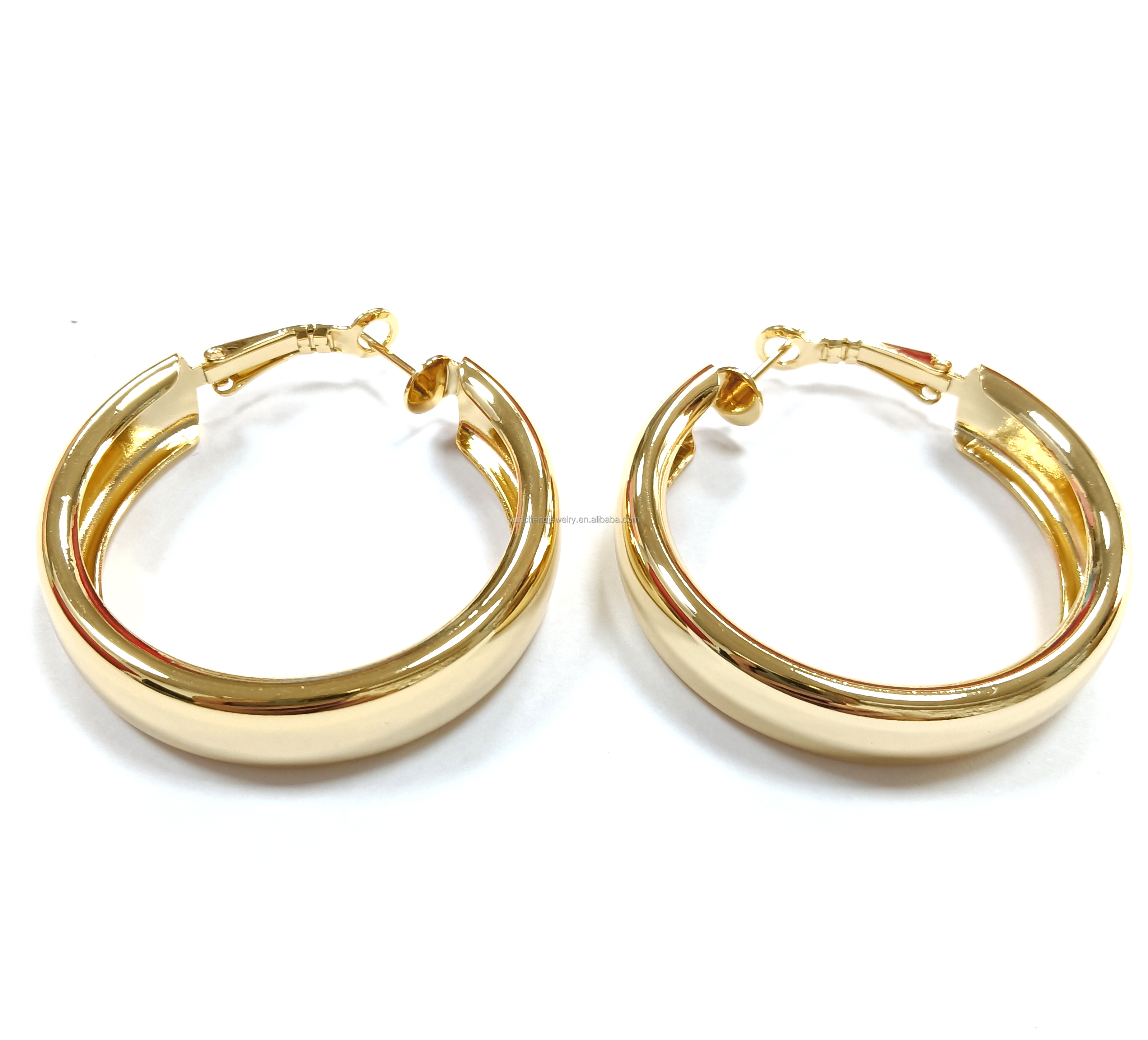 ODM Copper Alloy Medium Hoop Earrings 14k Gold Hoop Earrings Medium