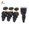 Buy cheap Natural Black Virgin Human Hair Bundles 100% Remy Natural Wave from wholesalers
