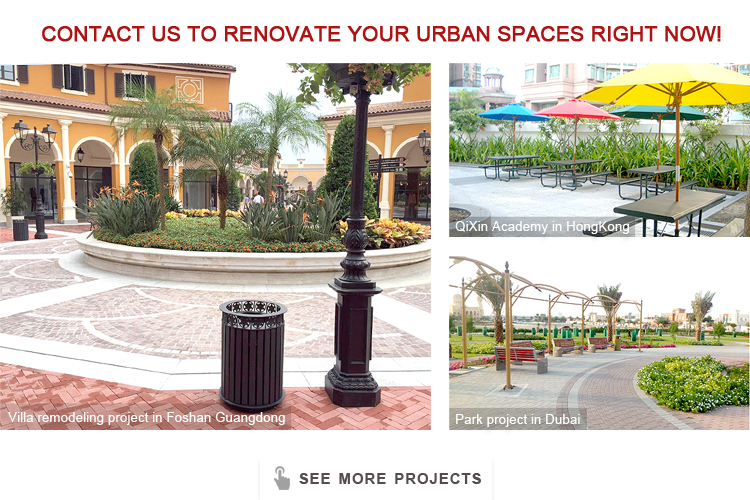 Glossy Matte Finish Outdoor Recycled Plastic Benches With Powder Coated Steel Frame