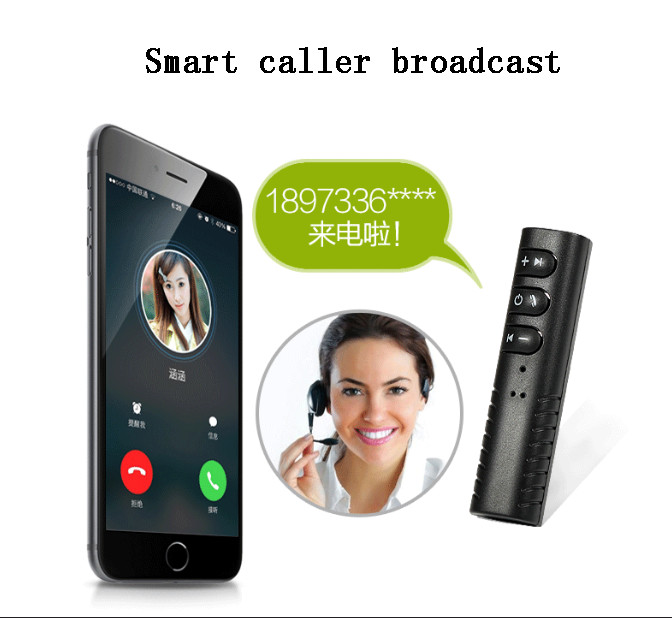 Newest car bluetooth receiver 3.5 mm DC handsfree calling aux car kit speaker OEM order welcomed for iPhoneX 7plus