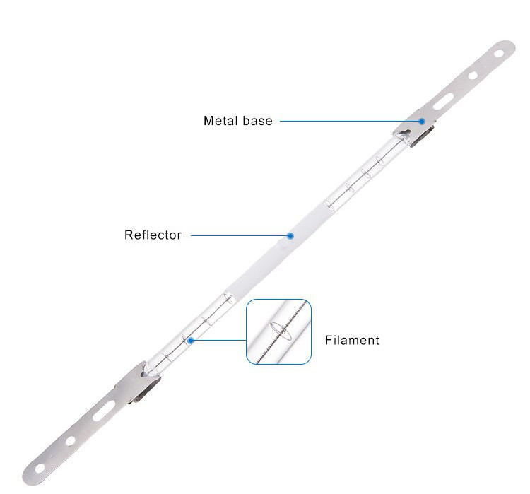 120V 500W IR Halogen Lamps Short Wave Emitter For Blowing Machine