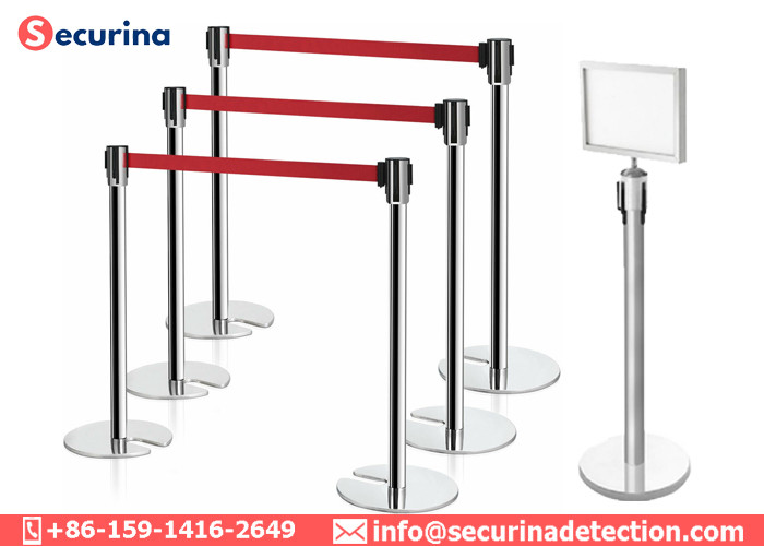 Stainless Steel A3 A4 Stanchion Pole Sign Holder Frame For Advertising Information