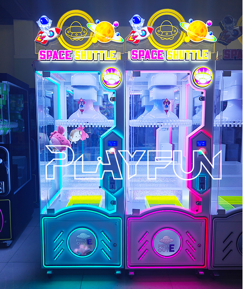 Playfun New 60 Clips Coin Operated Vending Clip Wheel Lucky Clips Space Shuttle Prize Games Machine