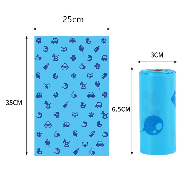2 Rolls for Delivery 15 pcs Degradable Imported Raw Materials PET Dog Cat POP Garbage Bag