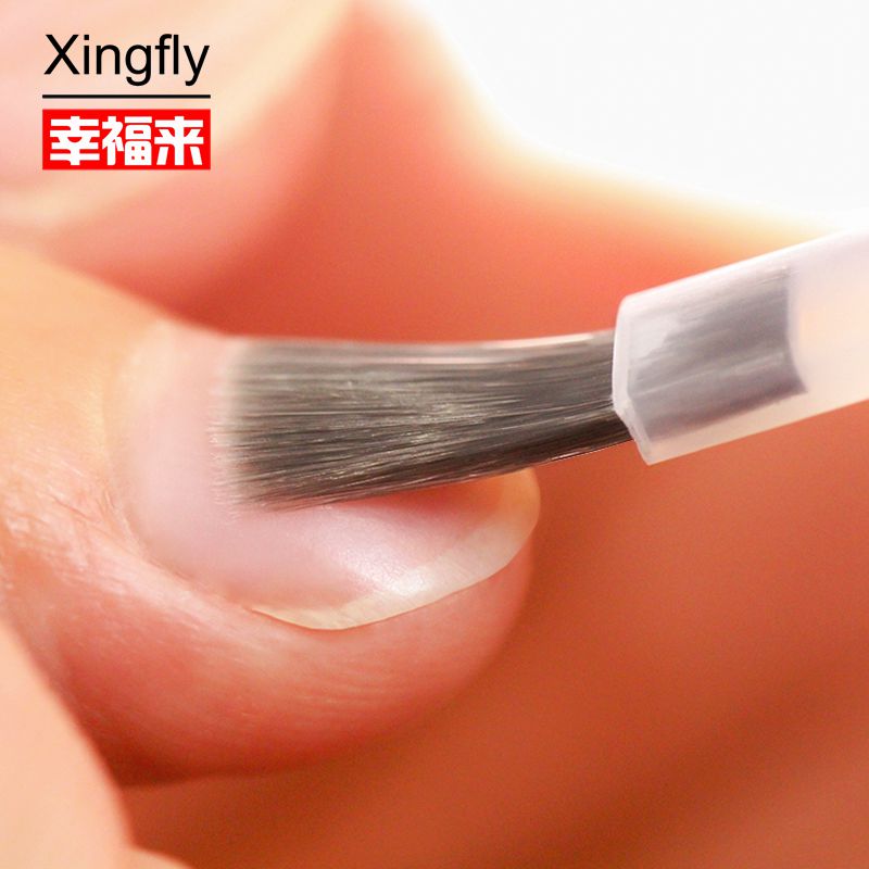 Plastic Nylon Brush On Nail Polish Replacement White and Grey