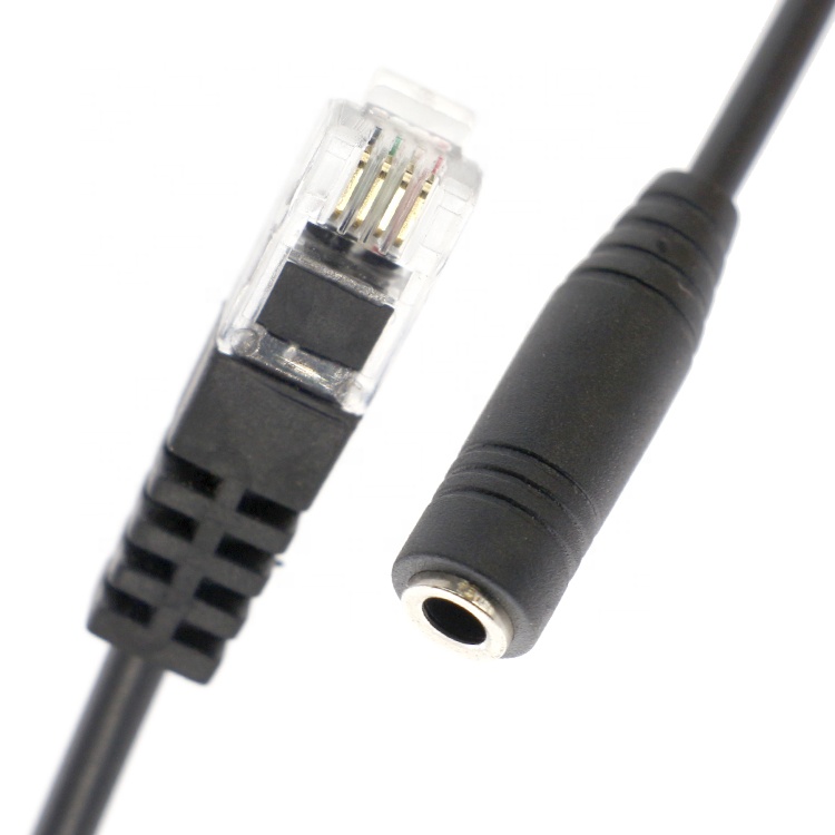 OEM RJ9 RJ10 to Female 3.5mm CTIA Plug Audio Jack Headset Adapter Cable for Telephone