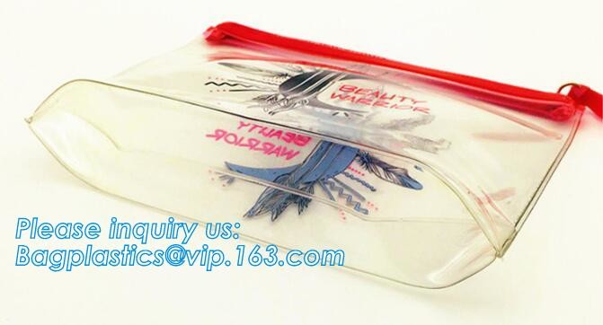 Plastic Bag OEM Custom PVC Loop Handle Image Printed Plastic Shopping Bag,Promotional Clear Waterproof Plastic Cosmetic