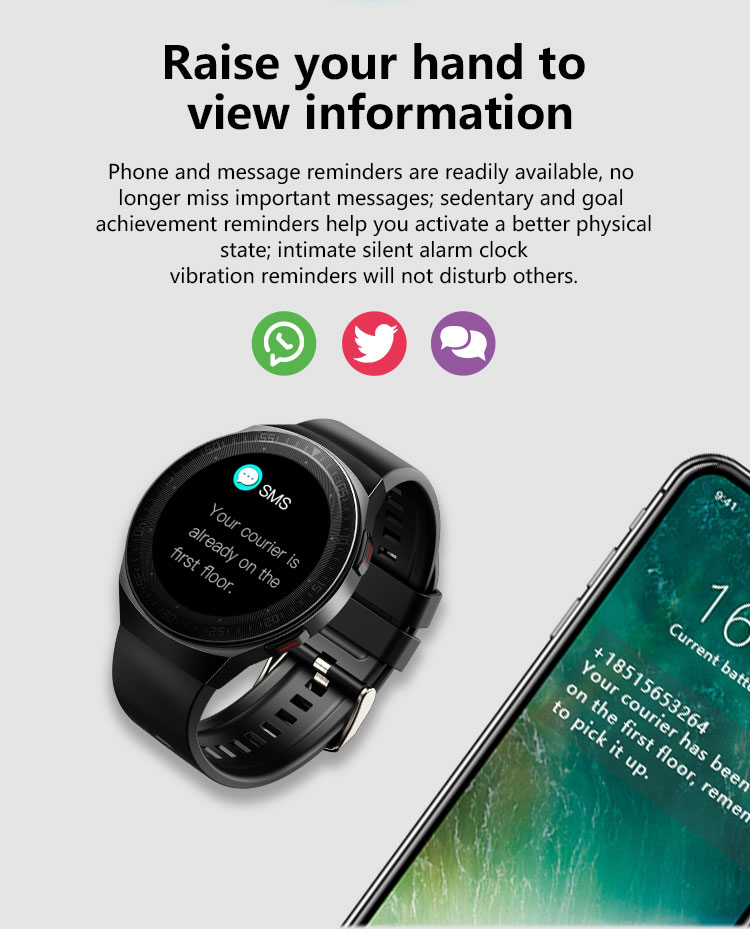 3D Round Shape Smartwatch ROHMS Digital Heart Rate Watch Blood Pressure Pedometer Wrist