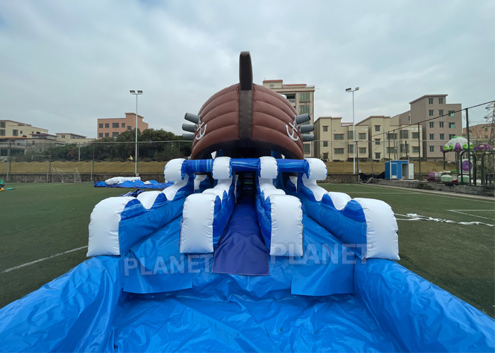 Water Park Inflatable Water Slide With Double Lane Pool