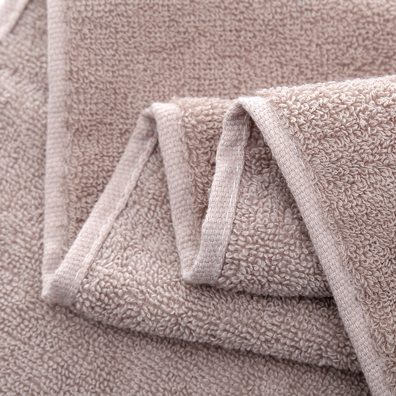 Embroidered Logo Face Towel with Wide Satin Border and Pure Cotton Material