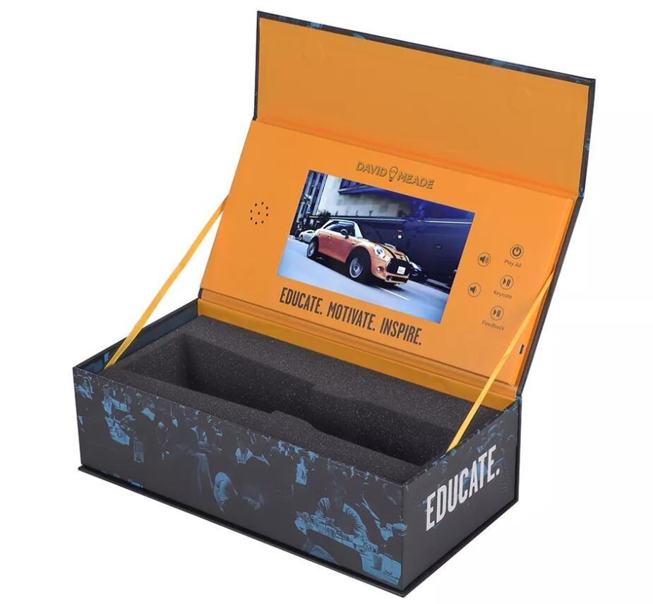 custom print gift box with LCD screen 7 inch/10 inch LCD video box for new product launch