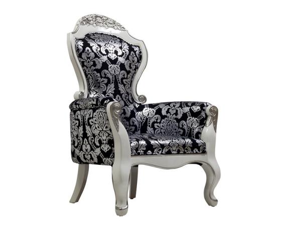 Fabric Fiberglass Hotel Lobby Sofa Chair Vintage Antique Silver King Throne