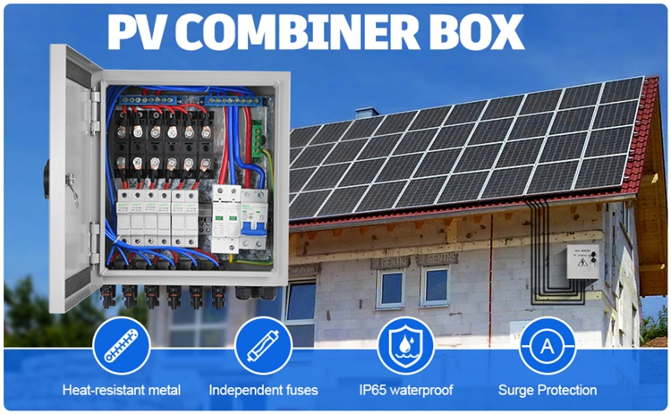 12 in 2out 1000vac Solar Junction Longmax Combiner Box for grounding protection