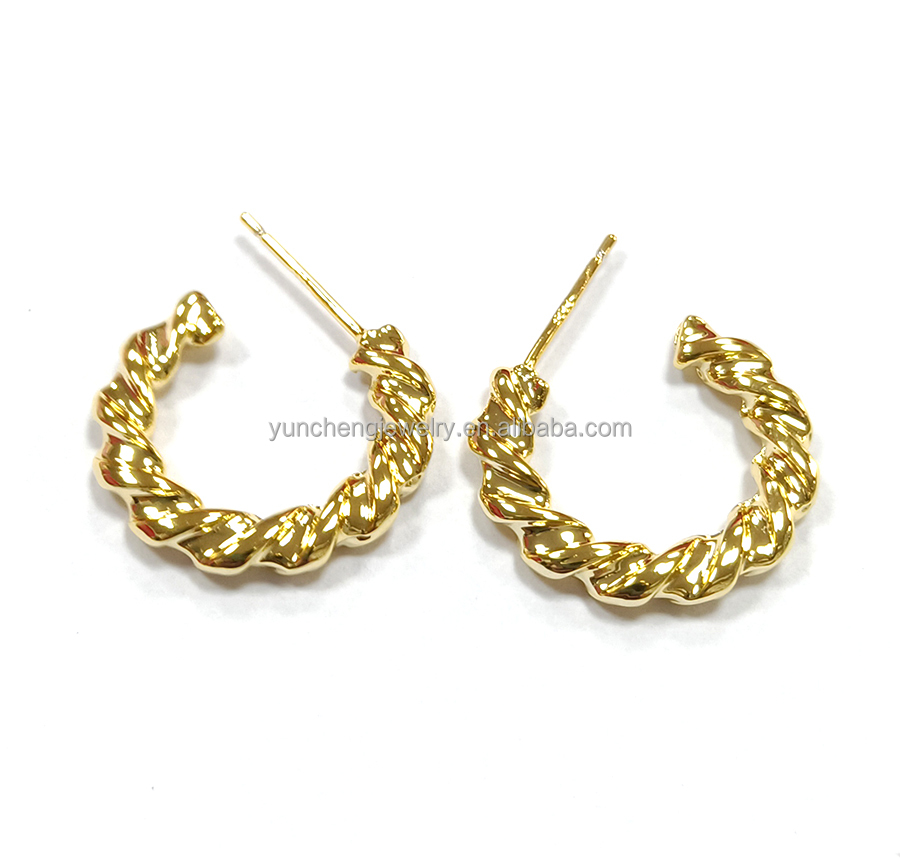 ODM Copper Alloy Medium Hoop Earrings 14k Gold Hoop Earrings Medium