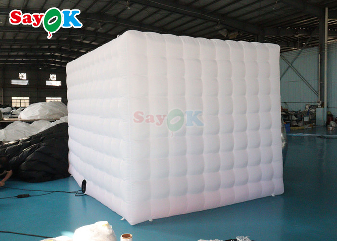 210D Oxford Inflatable Photo Booth Photographer Studio Portable Stage Cube Photo Booth With Led Light