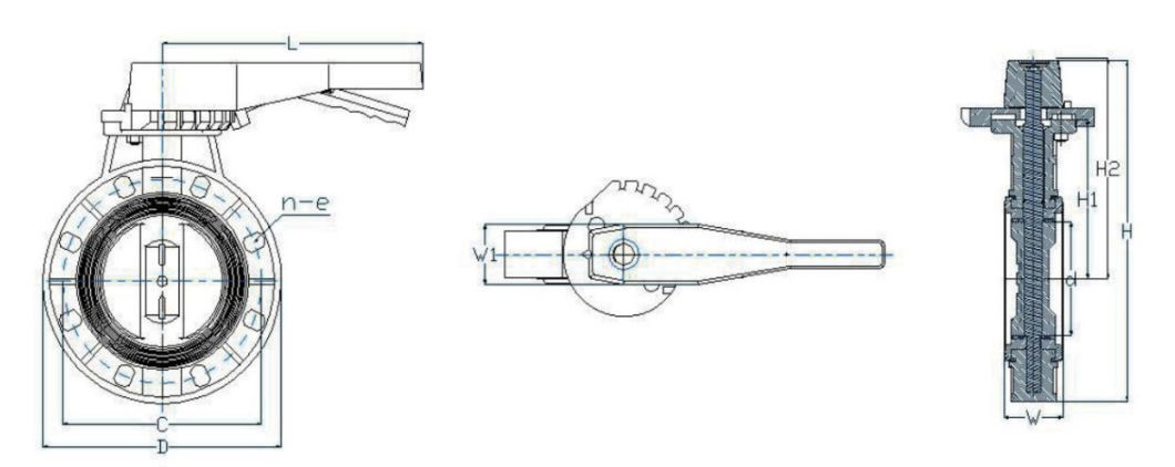 Plastic Manufacturer Dn150 PVC Butterfly Valve