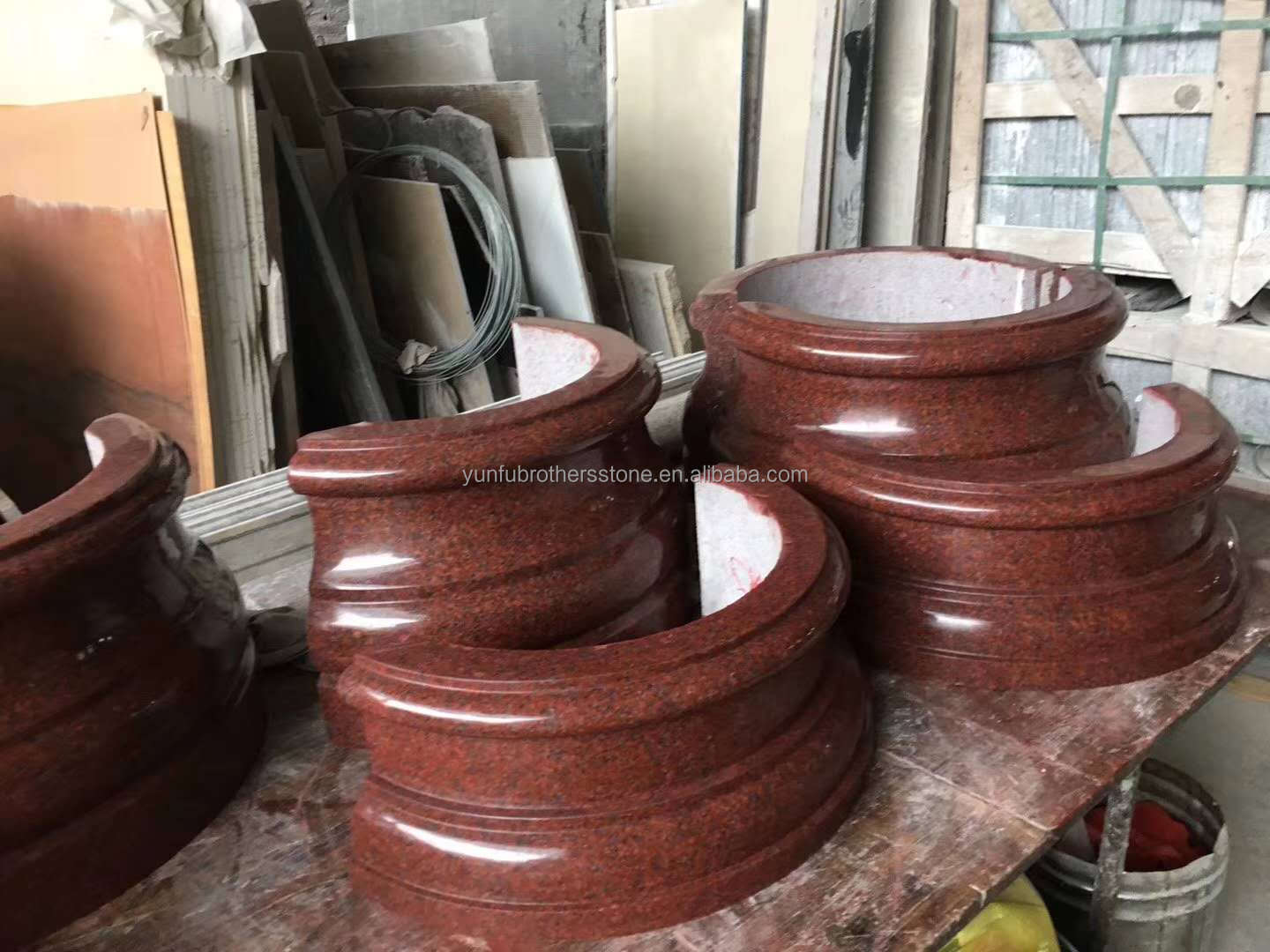 Modern India Red Granite Slabs for Exterior Interior Wall Stones and Door Frame Honed Surface