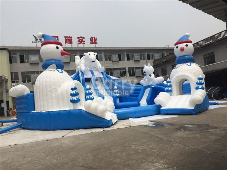 Mobile Large Commercial Inflatable Water Park With Elephant Slide Design Build