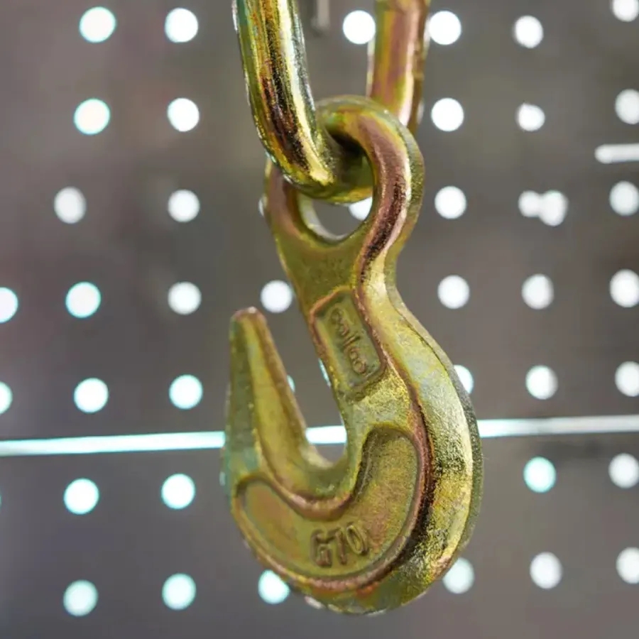 Black 2t Working Loadlimit Yellow Galvanized Transport Chain Towing Chains Hooks
