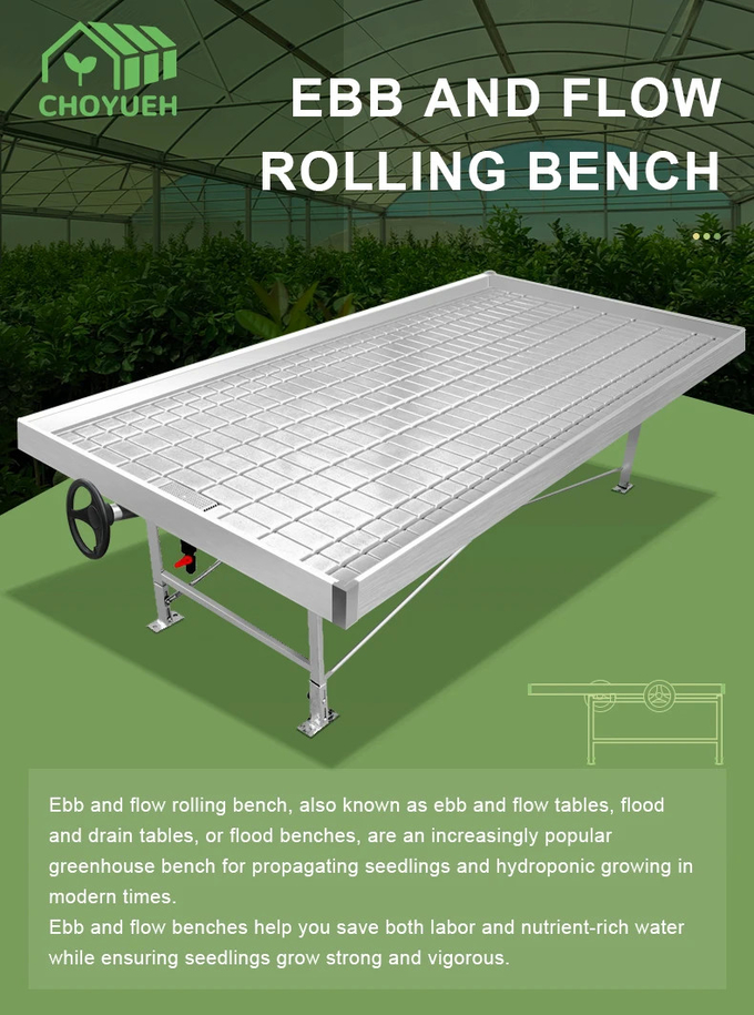 Hydroponic EBB And Flow Tray Grow Table System Agriculture Nursery Planting Flood Table ABSTray Rolling Bench Tray