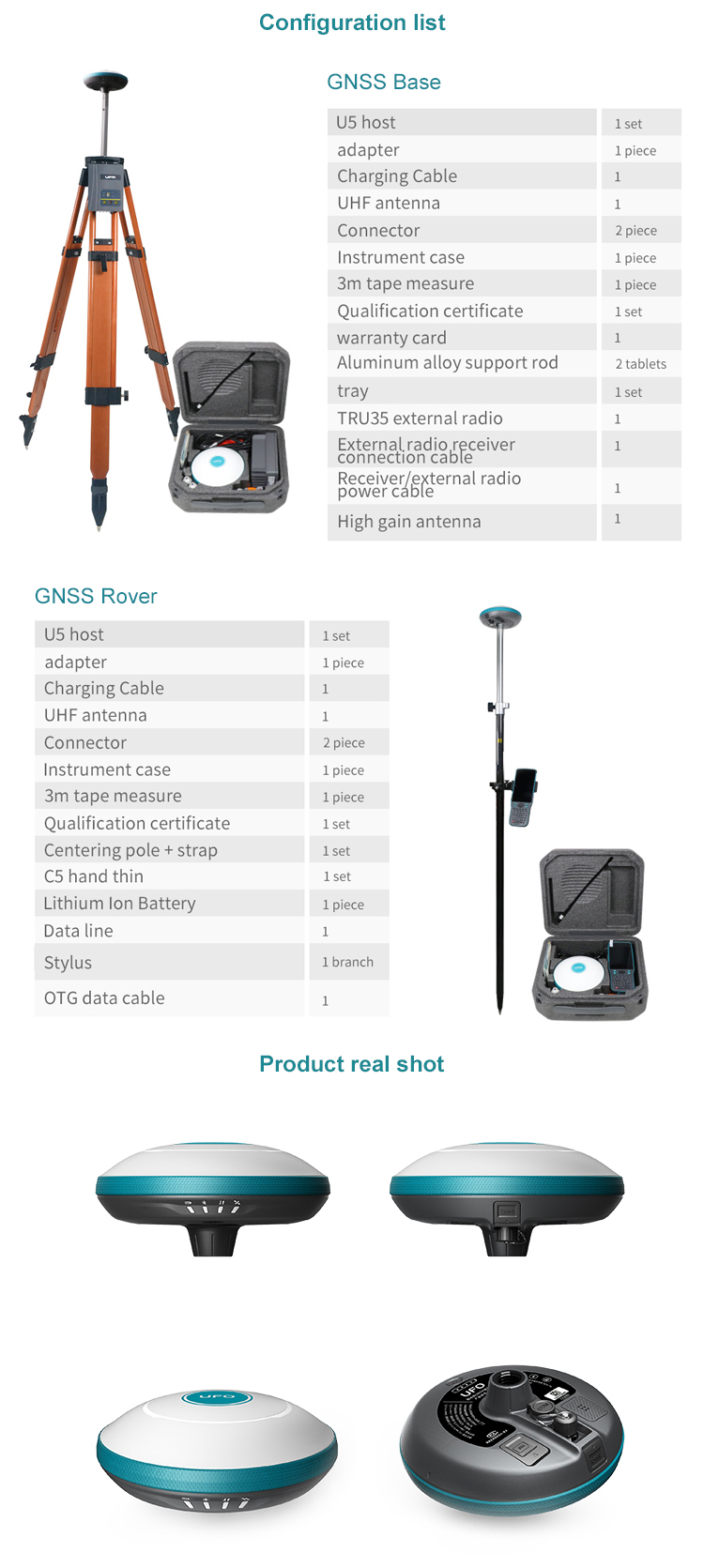 UFO GPS Surveying Equipment Topographic Instrument UFO U5 GPS RTK