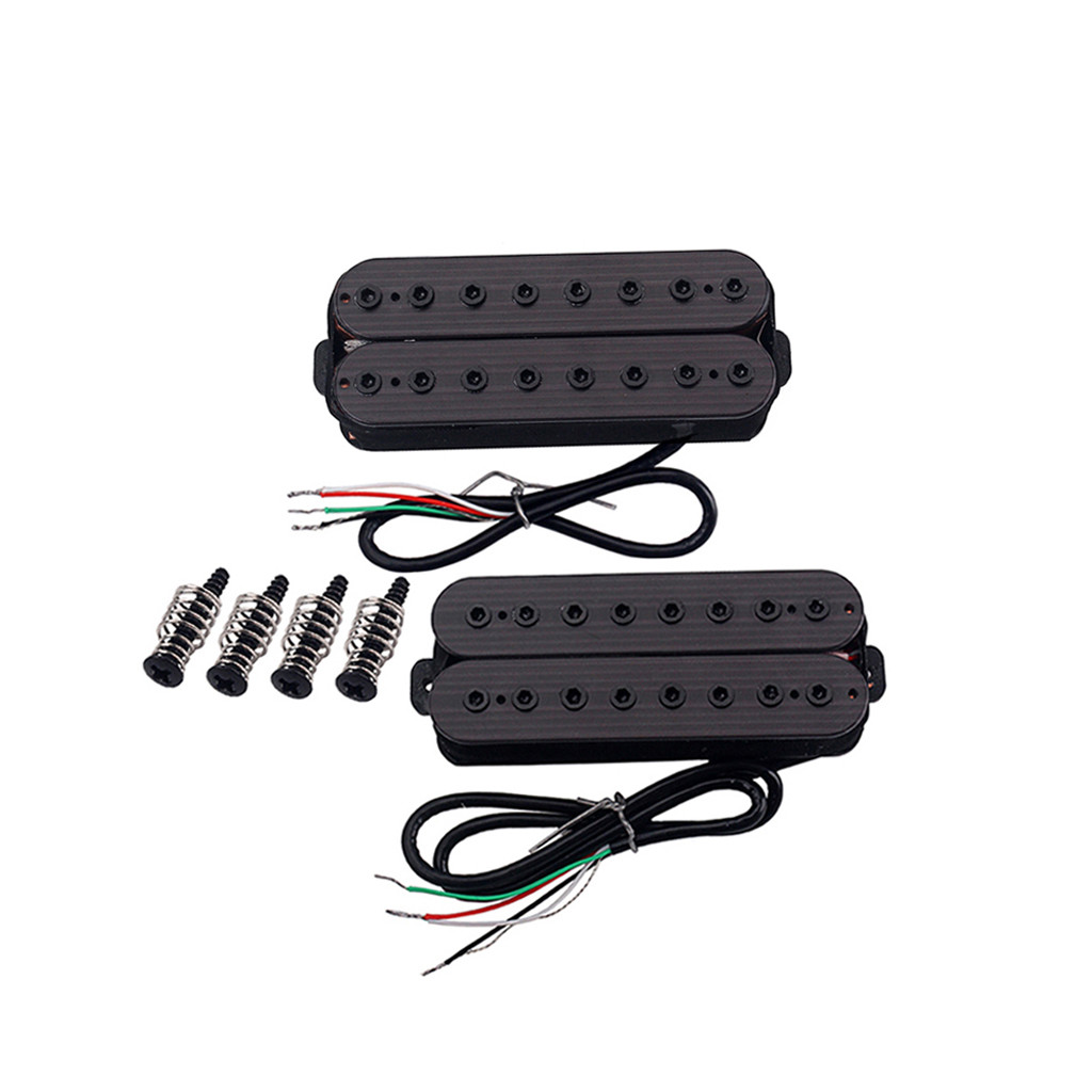 Alnico V 8 Strings Humbucker Pickups Adjustable Hexagon Nut Double Coil Pickup Set Vintage