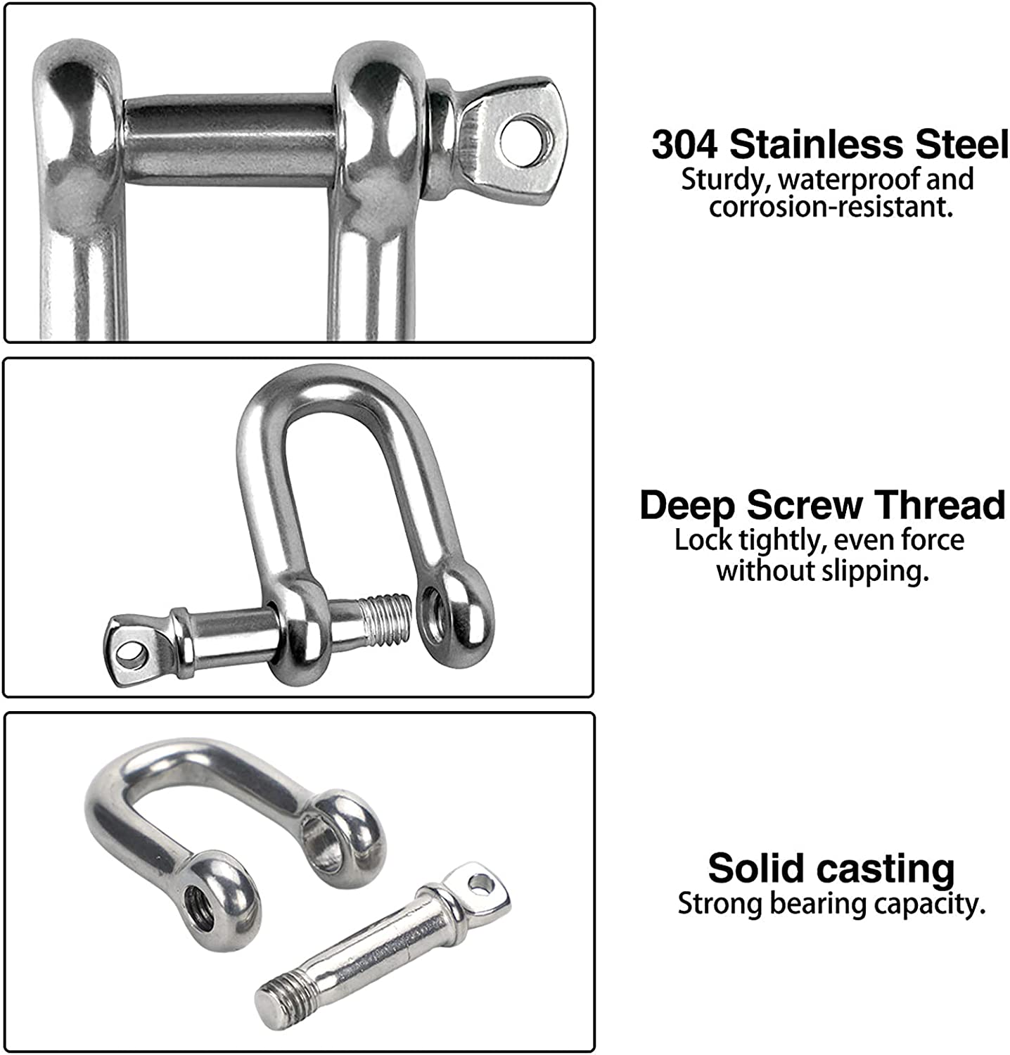 Stainless Steel D-Shackle for Heavy Rigging Strong and Dependable Rigging Solution