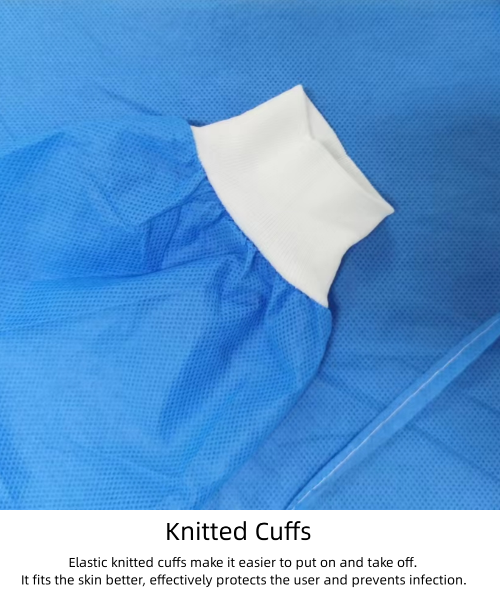 Waterproof Anti Static SMS Non Woven Fabric Isolation Gown For Adult AAMI Level 1 2 3