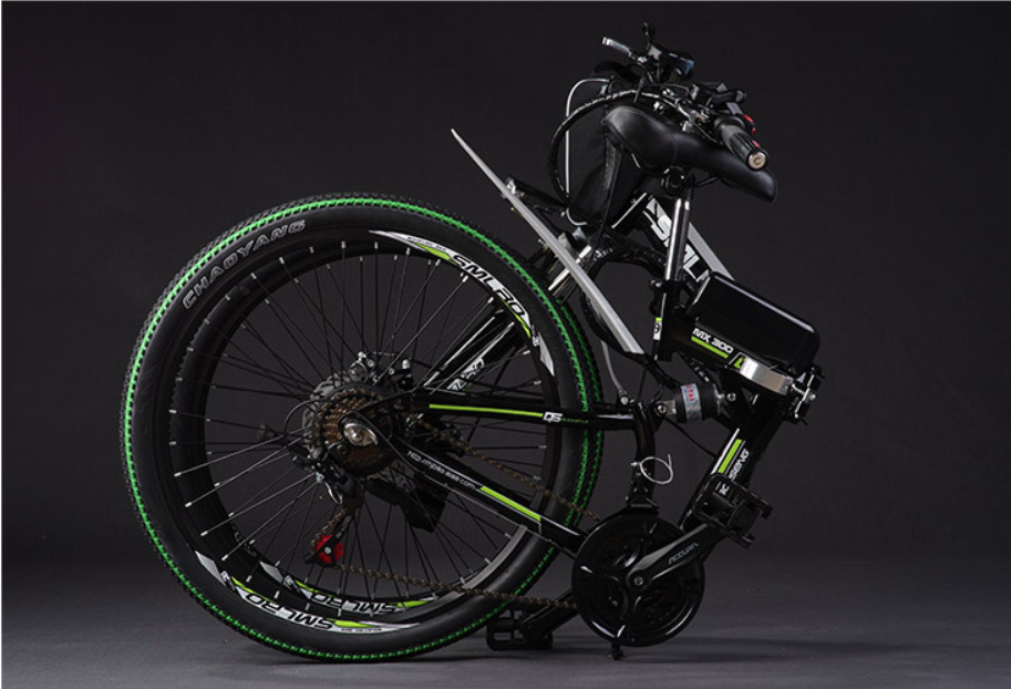 21 Speed Electric Folding Bike Lightweight ， MX300 Lithium Battery Ebike Fat 26