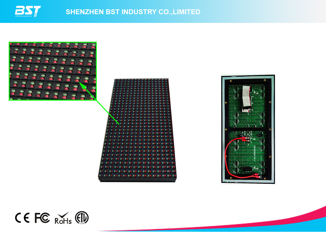16 x 32 Dots 10mm Pixel Pitch 1R1G Led Display Module dual color 1/4 Scan Driving