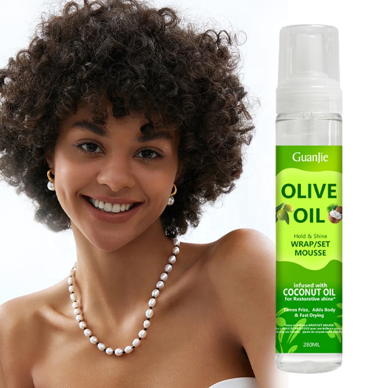 Olive Oil Curly Wig Hair Mousse Strong Hold Braid Foam For High Shine And No Flakes