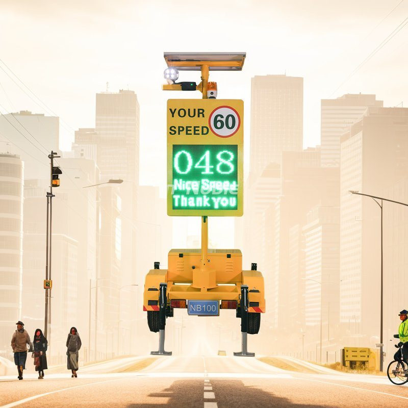 Solar and AC Powered LED Radar Speed Signs with Phone App Control