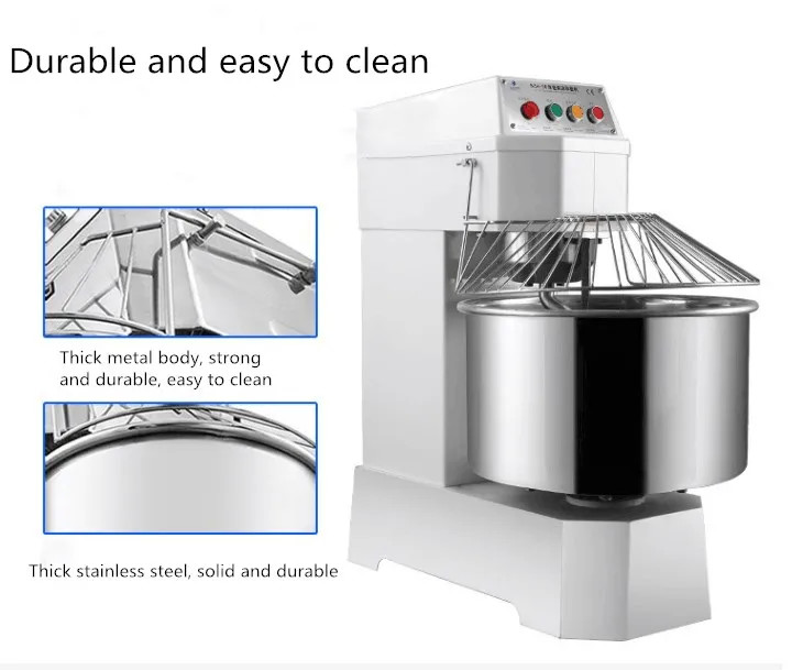 Spiral Bread Dough Mixer 50L 100L Dough Kneading Machine 25 Kg