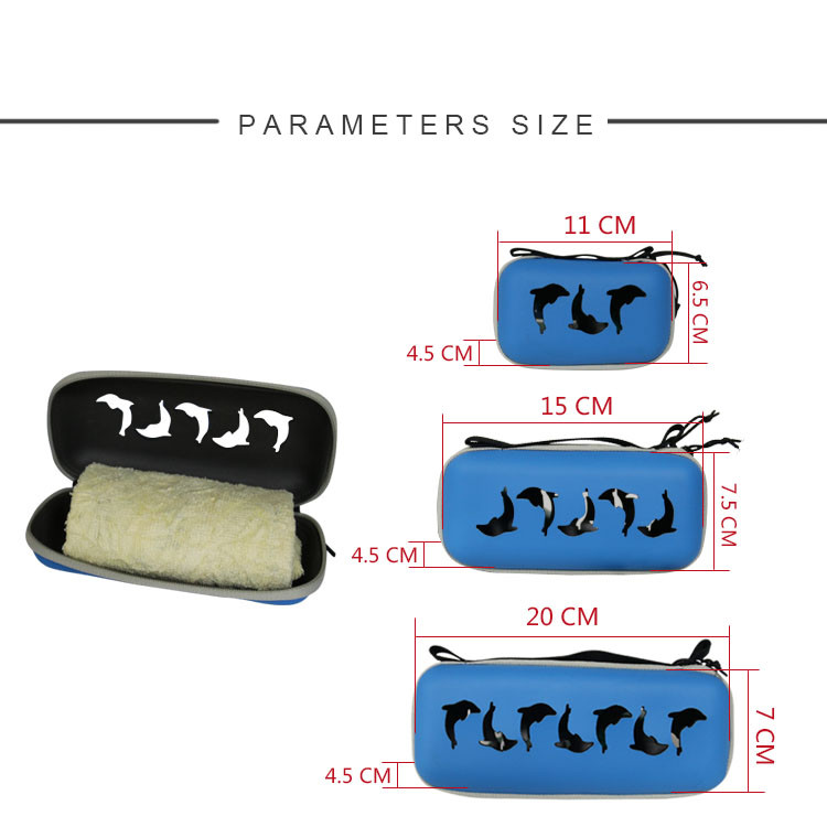 Microfiber Towel EVA Carrying Case PU Surface For Hiking