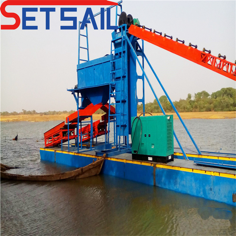 Low Price Chain Bucket Gold Dredger with Jig Machine